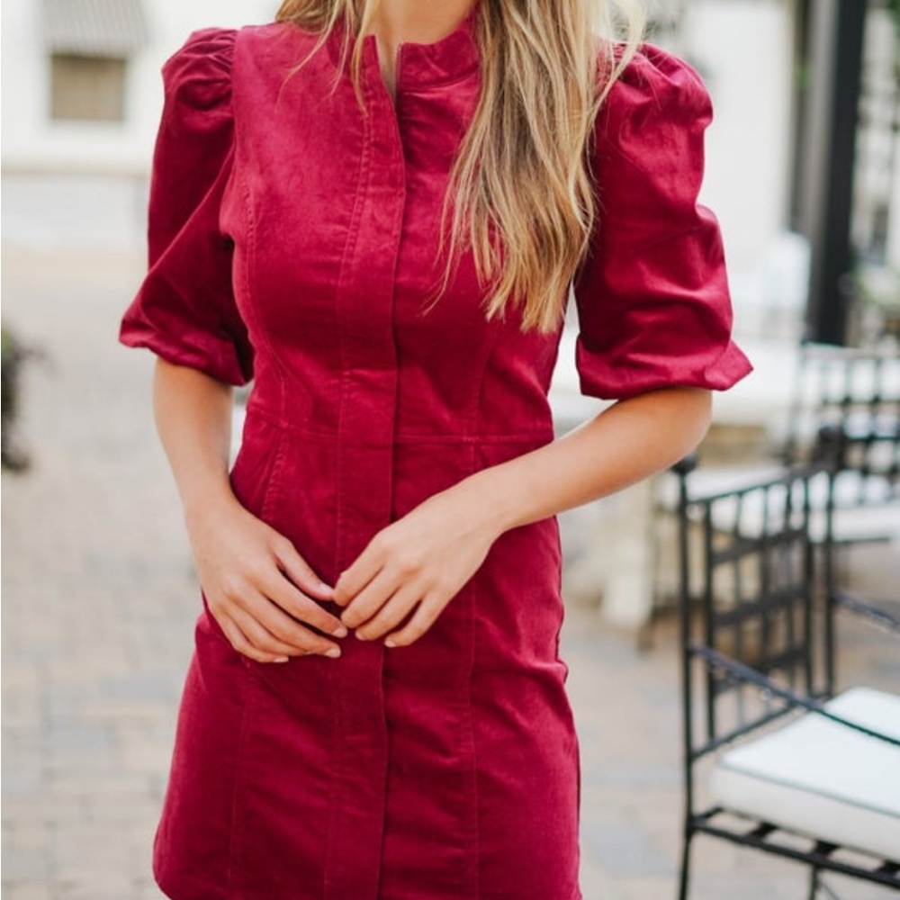 Burgundy corduroy dress